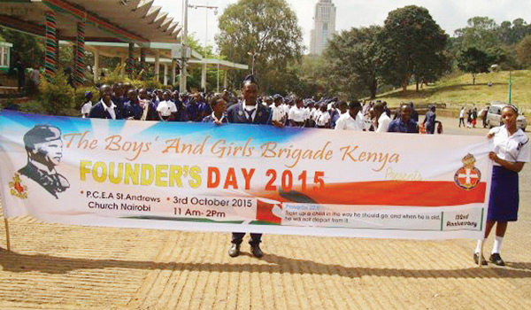 Members from The Boys’ Brigade in Kenya took part in Founder’s Day celebrations on 3rd October 2015 at Uhuru Park and PCEA St. Andrews