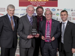 Stan & John with Bill Stevenson and their nominators Kenny & Graeme Picture: Alan Rennie Photography