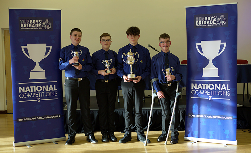 13th Motherwell BB, Scotland who won the National Final of Masterteam held at Newport in Culcavy, the home of the NI District of The Boys' Brigade, on Saturday 25 March 2023