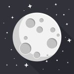 Moon with stars Flat Design