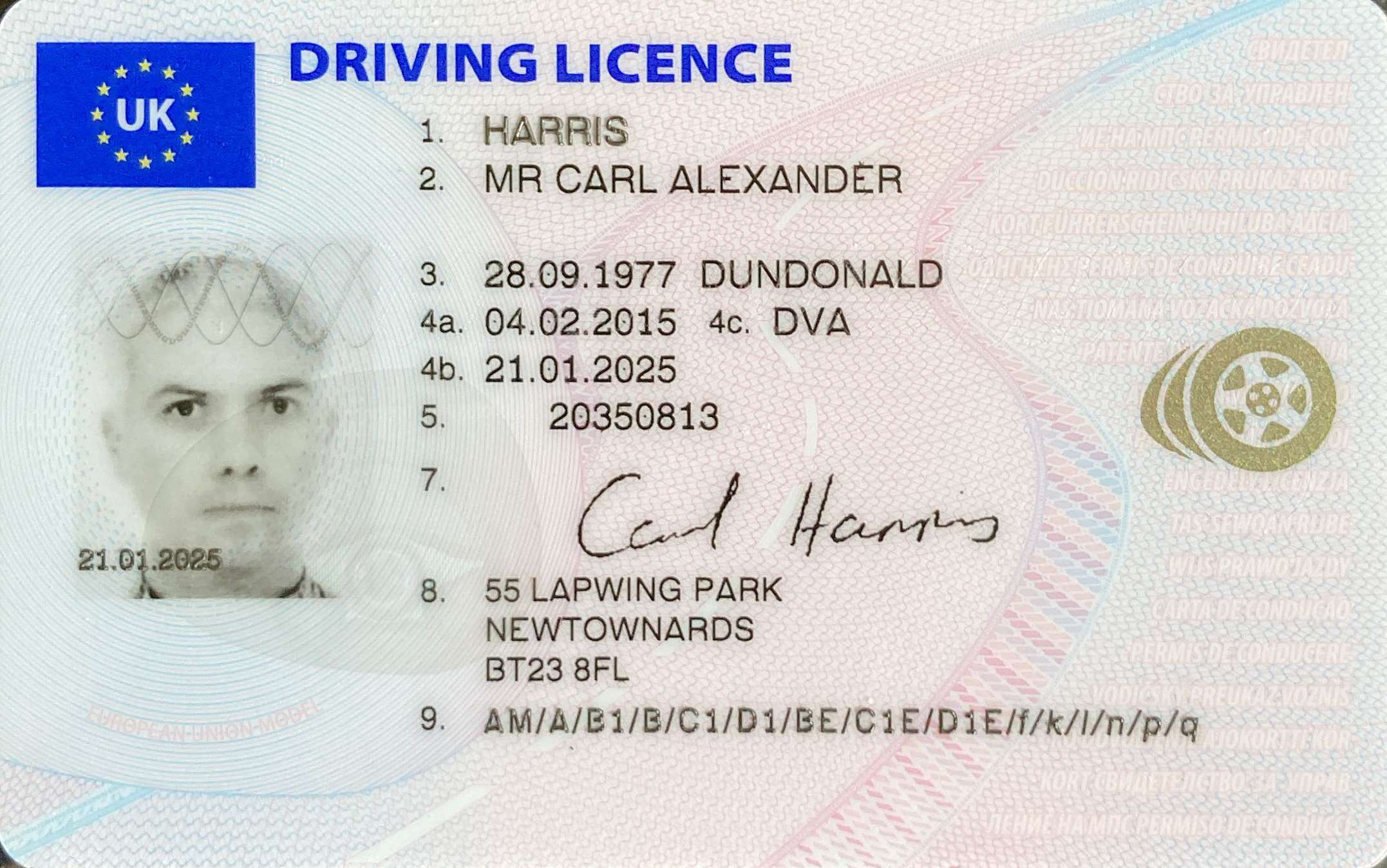 Carl-Harris-Driving-licence